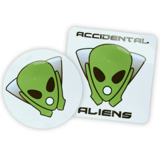 Accidental Aliens Logo Sticker Both