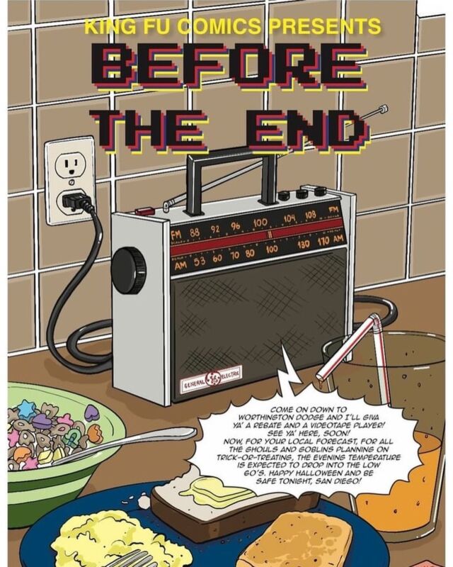 The King Fu Comics duo teams up again to bring us “Before the End”! @drahhardart and Manks takes us to 1985, where a San Diego neighborhood starts seeing hints at impending doom!King Fu comics have been part of the anthology series since our inception, being part of our 2017, 2018, 2019, and 2023 books. There is still one week left in our Kickstarter. So please tell your friends, family, and whoever will listen about our stretch goals! After $4000 we’ll add more behind the scenes content. After $5000 we’ll upgrade the binding of the book.
We thank you all for your support thus far! Let’s keep this train going!San Diego in the fall of 1985 felt like all was well with the world. That is until a string of strange occurrences hint at impending doom! Fearing the end, a group of neighborhood friends stick together to cope with their demise.
 .
.
.
#accidentalaliens #anthology #anthologycomic #kickstarter #crowdfunding #creatorownedcomics #indiecomics #supportindiecomics #indycomics #makecomics #comicart #comicartists #sandiegocomicfest #sandiegocomiccon #wondercon #supportlocal #retro #1980s #1985 #retrocomics #80sscifi #80shorror #kungfucomics