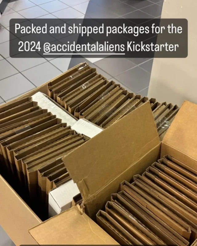 Hello everyone! Hope you had a wonderful summer and Labor Day weekend.We’re happy to say that rewards are currently shipping out! We spent all day last Saturday packing and shipping everything. And we hear some of you have already gotten them in the mail!FOR THOSE WHO DIDN’T RESPOND TO THE SURVEY:
We’re sorry we haven’t been able to send out your reward. However, we need you to log back onto Kickstarter and answer the survey questions. This gives us your contact/mailing information.
We’re excited to share our work with you, and we want to make sure you get what you paid for. If you have any questions, don’t hesitate to reach out to us on here or our social media accounts.COMMISSION TIERS:
Your package is packed and ready to go, but we just wanted to wait until your commissions are done before we sent them out. Commissions will be done in the order of people who responded to the survey right away. Those should be sent out in the following two weeks. If you have any questions or concerns, reach out to us on here.This also applies for the Final Hours Special tiers, as @anditheduke still completing those sketches as well.WE THANK YOU AGAIN FOR ANOTHER SUCCESSFUL KICKSTARTER!We’re gearing up to prepare for our next one. The theme for next year: Dreams! Keep following this page for more updates on rewards and future projects.And please fill out the surveys if you haven’t already.
Thank you for reading!
.
.
.
#indiecomics #creatorownedcomics #supportlocalcomics #kickstarter #crowdfundingcampaign #kickstarterupdate #accidentalaliens #accidentalaliensanthology #sandiegoartists #sandiegocomiccon #makingcomics #makecomics